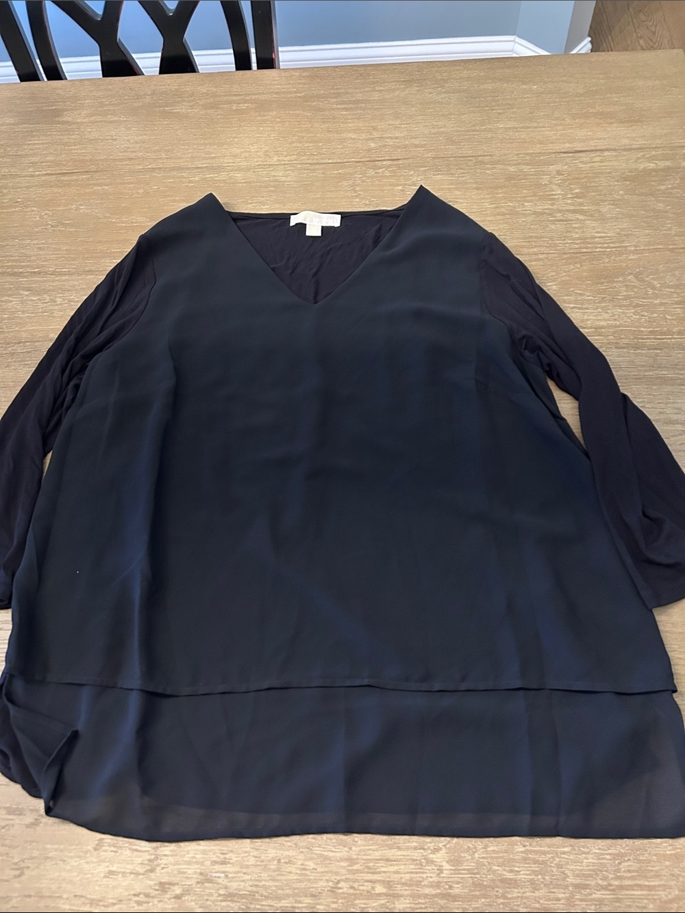 Michael Kors 1X black 3/4 sleeve top